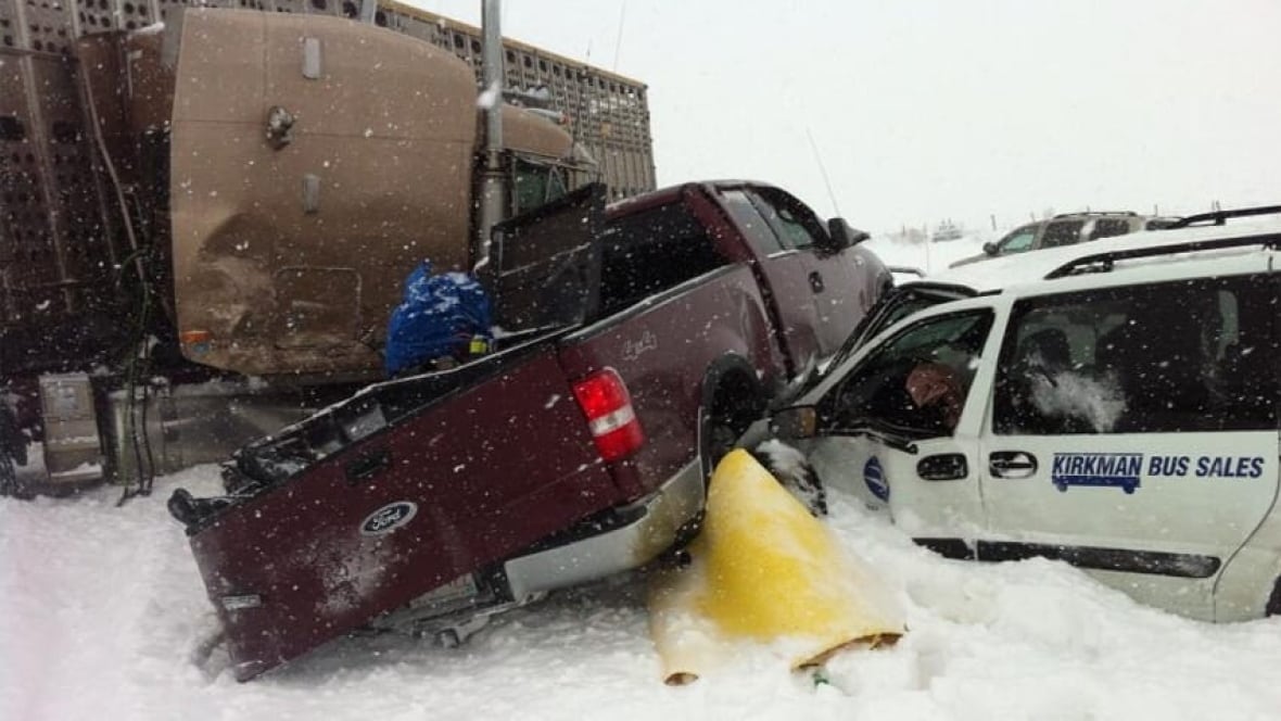Highway pileup near Edmonton leaves 100 injured Edmonton CBC News