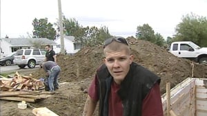 Contractor Shawn Penney helping with renovations for the Whalen family in Gander following crash