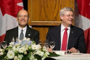 Enrico Letta and Stephen Harper 20130922