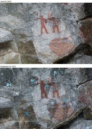 Kootenay Lake pictographs vandalized