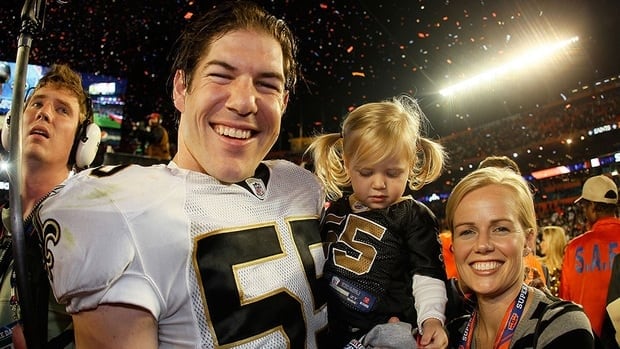 Scott Fujita and his family, seen here celebrating the New Orleans Saints' Super Bowl XLIV victory in 2010, received multiple messages of support from former and current teammates on Twitter after his suspension was overturned.