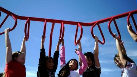 Parent Advisory Councils who helped buy adventure-style playground equipment will be reimbursed by the province. mi-bc-111207-children-climbing