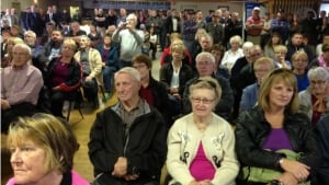 Crowd in Star Hall, Placentia for announcement of White Rose Extension project