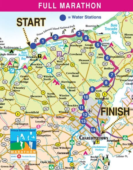 P.E.I. Marathon map