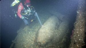 Diver on Zaliski wreck