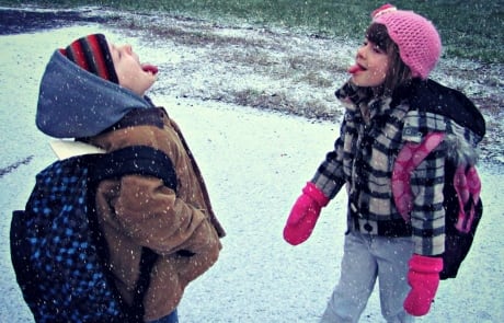 Children enjoying the snow (Oct. 30, 2013)