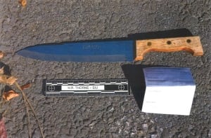 Knife held by Sylvia Klibingaitis