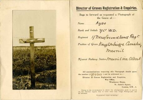 2nd Lt. Wilfrid Ayre’s grave in France