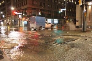 Water main breaks at Bay and Richmond