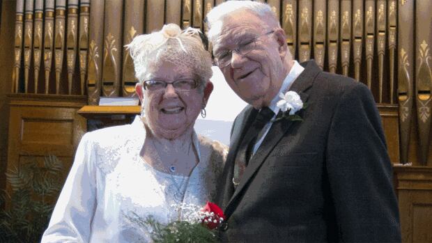 Carol Harris and George Raynes got married on the weekend, 75 years after their first kiss.