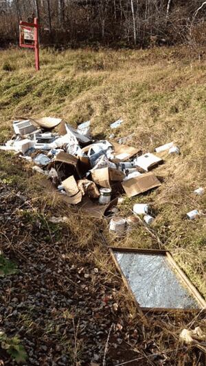 Garbage dumped in ditch off Homstead Road outside Moncton