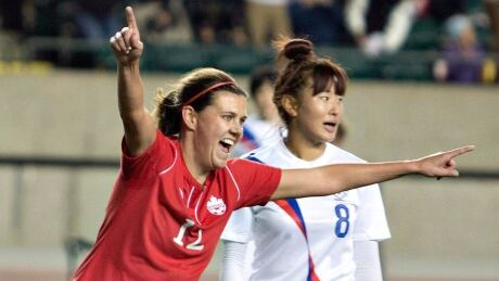 Forward Christine Sinclair on Friday was named the Canadian women's soccer player of the year for the 10th straight year and 11th time overall. sinclair-christine-05277674