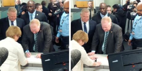 Rob Ford files papers for re-election
