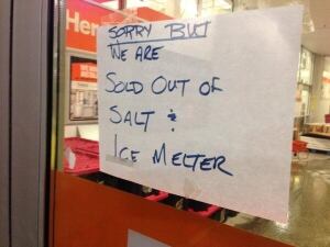 'Sold out of salt' sign