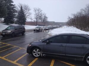 Cars leaving