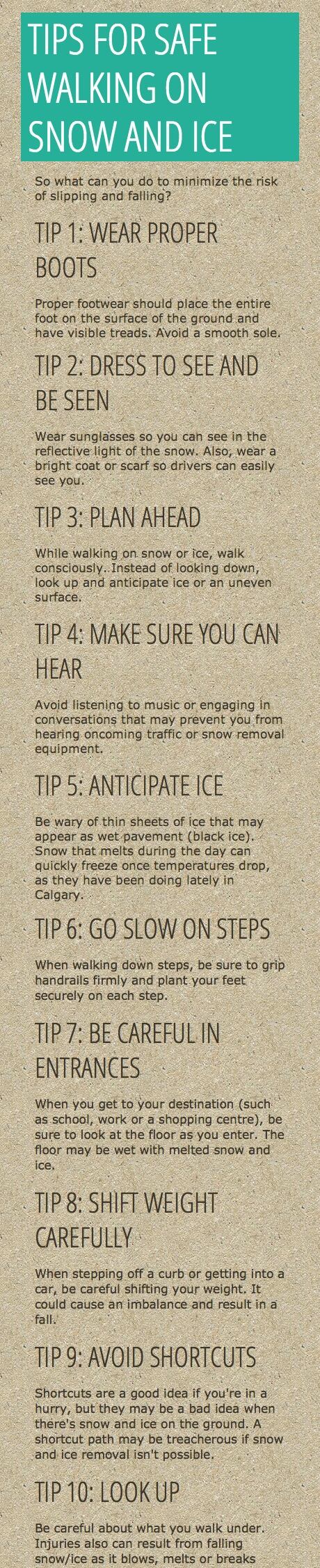 10 tips for walking on snow and ice