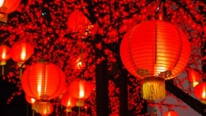 Chinese New Year red lanterns