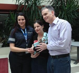 EMS dispatcher Stefana Dershko, Liz Maier and David Bennett