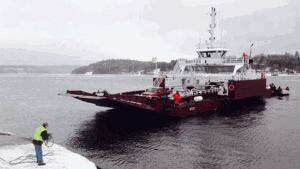Westfield ferry is towed to shore after its cable broke
