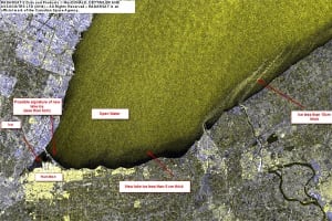 Lake Ontario ice cover satellite image