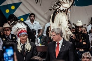 PM Stephen Harper and Chief Weasel Head