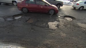 Potholes on Westerland Road Feb. 26, 2014