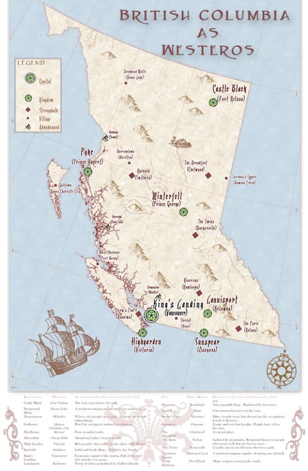 British Columbia as Game of Thrones Westeros