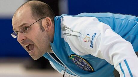 Quebec skip Jean-Michel Menard beat Kevin Koe and Team Alberta on Friday in Kamloops, B.C. to claim the final playoff spot in the Brier. 620-menard