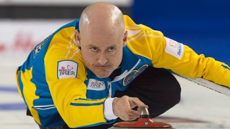Alberta skip Kevin Koe used the hammer to score the winner with his last rock against Quebec on Saturday to reach the Canadian men's curling championship final. CUR Brier 20140307