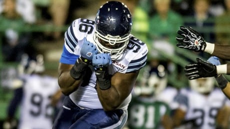 Khalif Mitchell had 32 tackles, five sacks and a fumble recovery last season for Toronto and was named an Eastern Conference all-star.
Khalif Mitchell