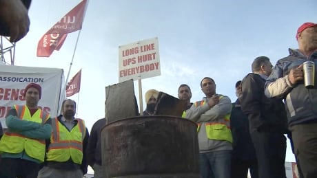B.C. Unionized container truck drivers have rejected a deal that would have averted a strike, and are picketing Monday, which means many containers aren't going anywhere. Port Metro Vancouver containers - trucker strike