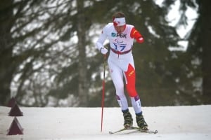 Mark Arendz in the 12.5K biathlon