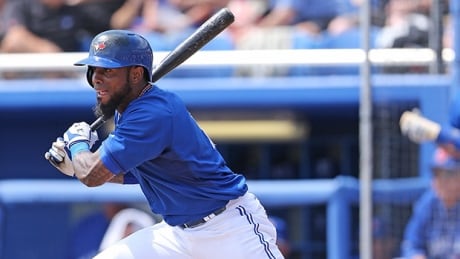 Blue Jays star shortstop Jose Reyes, shown in this file photo, couldn't make it out of the first inning of his team's first regular season game, going down with a hamstring injury. jose reyes injured blue jays tampa bay