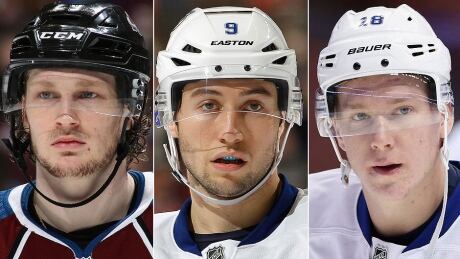 From left, Colorado's Nathan MacKinnon, Tampa Bay's Tyler Johnson and his teammate Ondrej Palat are in the running for the Calder Trophy as the NHL's rookie of the year. The award will be handed out June 24 in Las Vegas. mackinnon-nathan