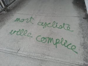Graffiti sprayed near site of fatal accident