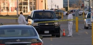 Forensic investigators at scene of Weston/Highway 7 shooting