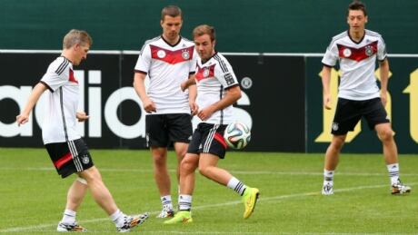 The Germans are one of the favourites to win the tournament in Brazil. Germany, World Cup training