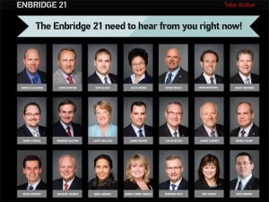 The Enbridge 21website targets B.C. Tory MPs
