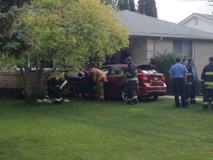 Car in house