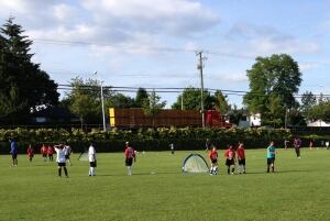 Girls play soccer at Surrey's Bear Creek Park