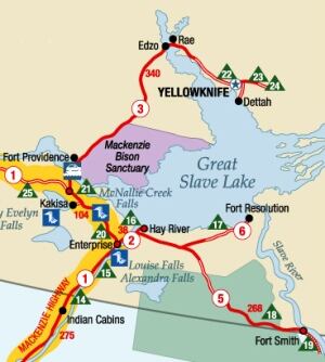NWT highway map