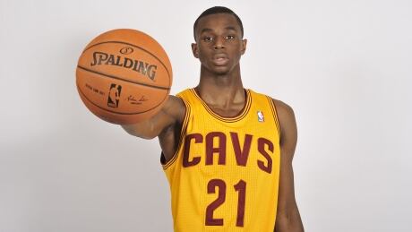 First overall draft pick Andrew Wiggins poses for portraits as a member of the Cleveland Cavaliers. On Wednesday, Wiggins decided to sign a sponsorship deal with Adidas. 499650931 Cavs Draft Presser Kyle259