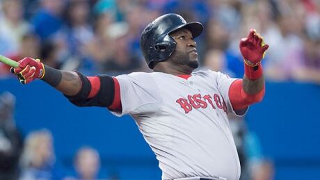 Boston Red Sox slugger David Ortiz hits his second two-run home run of the game against the Toronto Blue Jays Monday night at Rogers Centre. david-ortiz-jays