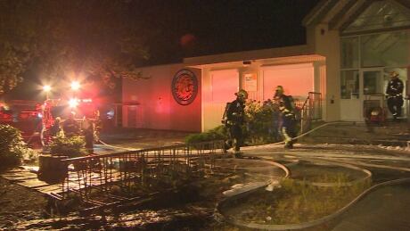 An early morning fire caused extensive damage to Sunshine Hills Elementary in Delta, B.C. Firefighters at the scene say the blaze began at the back of the school, and appears to have been deliberately set. Sunshine Hills elementary school fire - July 23, 2014