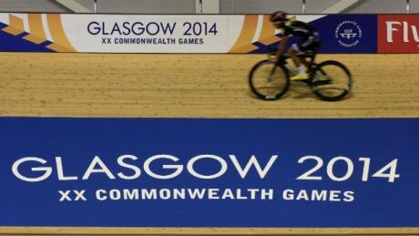 Cyclists participate in a training session at the Sir Chris Hoy Velodrome at the Emirates Arena in Glasgow ahead of the start of the Commonwealth Games. Commonwealth Games, Cycling