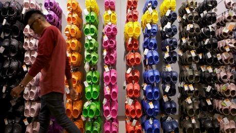 A Crocs store in Los Angeles. The company announced today it is closing or converting 75 to 100 stores worldwide. Crocs-Investment