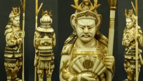 Antique Japanese hand carved and polychrome ivory samurai figure. It was sold for $700. Antique Dealer Figure Man