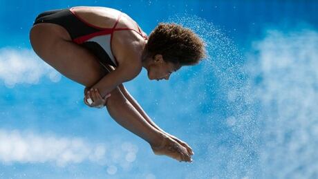 Canada's Jennifer Abel competes during the women's three metre springboard final at the 19th FINA Diving World Cup in Shanghai on July 20, 2014. abel-jennifer-620