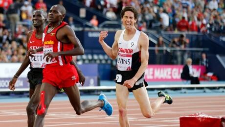 Moses Kipsiro of Uganda, centre, wins the 10,000-metre final in front of Josphat Kipkoech Bett of Kenya, left, and Cameron Levins of Canada at Hampden Park. Cameron Levins, Commonwealth Games