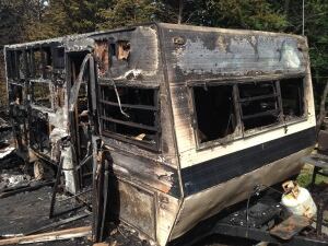 camper fire barbecue explosion